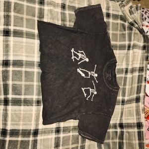 Skateboarding Skeleton Crop Top